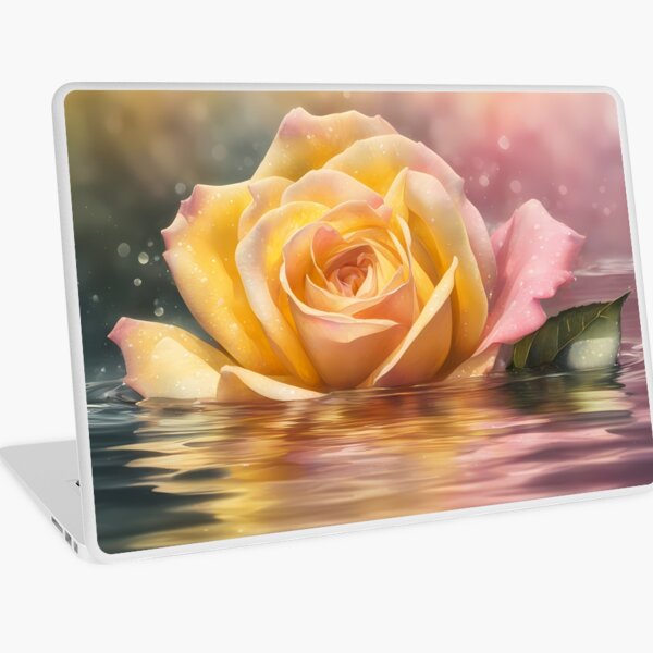 Aperçu de l'œuvre Rose jaune scintillante créée et vendue par BookCovered.