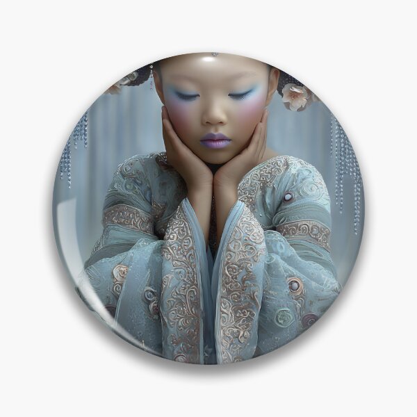 Item preview, Serene Child in Elegant Floral Headdress designed and sold by Artessie.