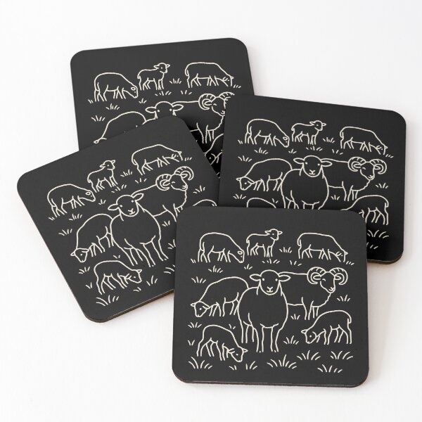Item preview, Flock of sheep – minimalist pasture idyll designed and sold by nkhookysun.