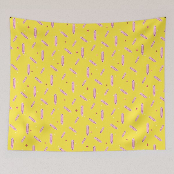 Item preview, Magic pink crystal on a sunny yellow background designed and sold by TiphaineBoilet.