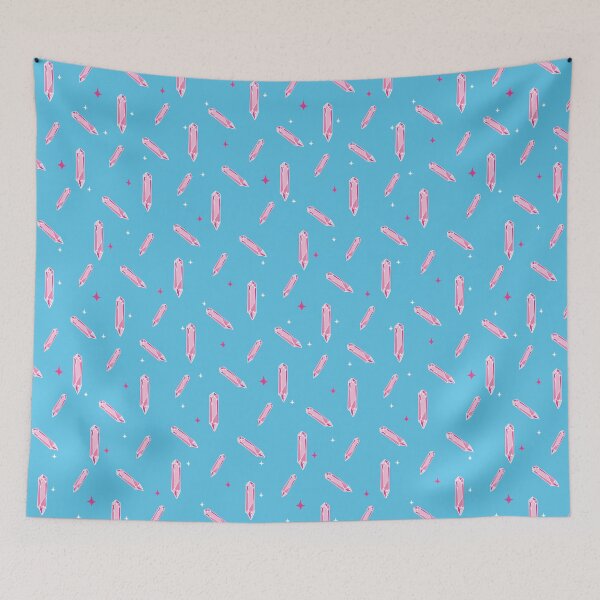 Item preview, Magic pink crystal on blue background designed and sold by TiphaineBoilet.
