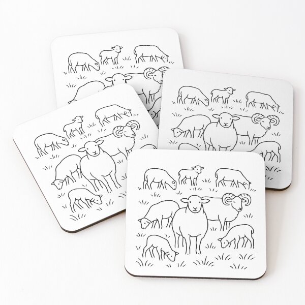 Item preview, Flock of sheep – minimalist pasture idyll designed and sold by nkhookysun.