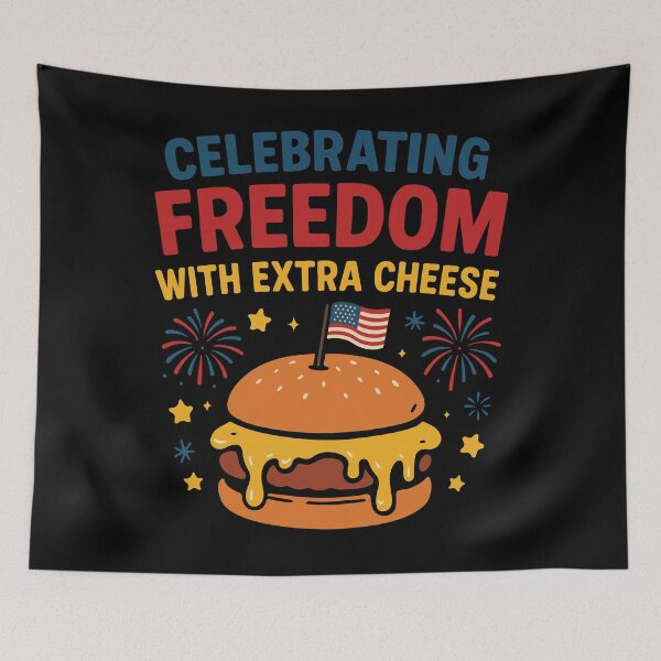 Item preview, 4th Of July Celebrating Freedom With Extra Cheese designed and sold by LuminOrb.