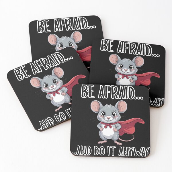 Item preview, Be Afraid And Do It Anyway | Superhero Mouse Motivational designed and sold by suescircus.