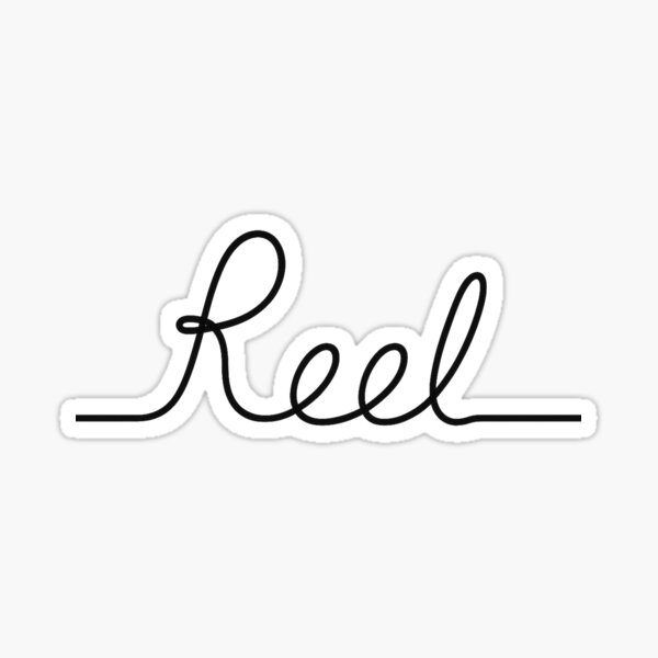 Artikel-Vorschau von Linie in Form des Wortes „Reel“ (transparent schwarz), designt und verkauft von ___L__I__N__E___.