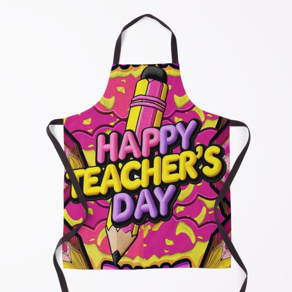 Item preview, Embroidered Happy Teacher's Day Fun Pencil Design designed and sold by ArtDesignTp.