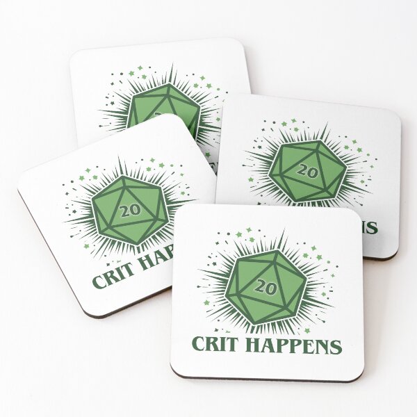 Item preview, Crit Happens (green) designed and sold by Side Quest Supplies.