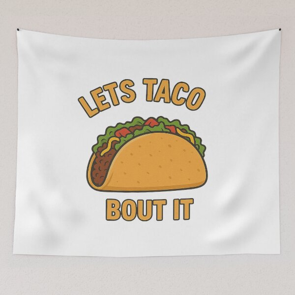 Item preview, Funny Tacos Pun - Let’s Taco Bout It Cartoon Design designed and sold by Blurbean.