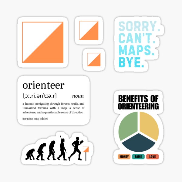 Item preview, Orienteering Sticker Sheet Funny Orienteer Gift designed and sold by StrideSuccess.