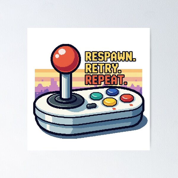 Item preview, Retro Pixel Art Gamer Quote designed and sold by Redbubble RK.