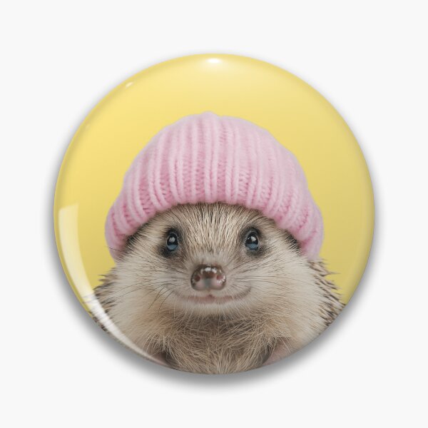 Item preview, Cozy Hedgehog Wearing Pink Winter Hat Trendy Animal Fashion Artwork designed and sold by LazyOwlStore.