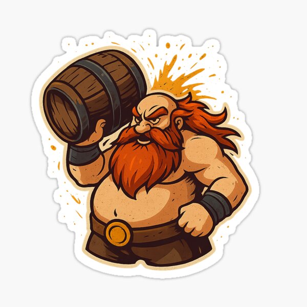 Item preview, “Barrel Brawler – Fantasy Tavern Warrior Art” designed and sold by LeagueMarket.