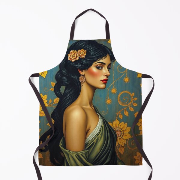 Item preview, Portrait of a woman with flowers painting after Gustav Klimt designed and sold by Vintage Designs +.