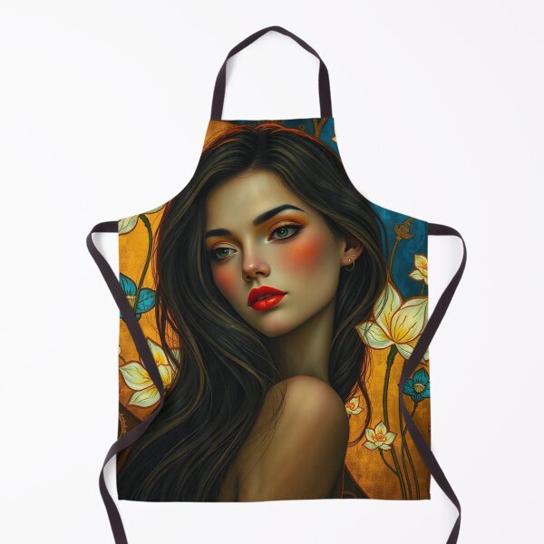 Item preview, Portrait of a woman with flowers painting after Gustav Klimt designed and sold by Vintage Designs +.