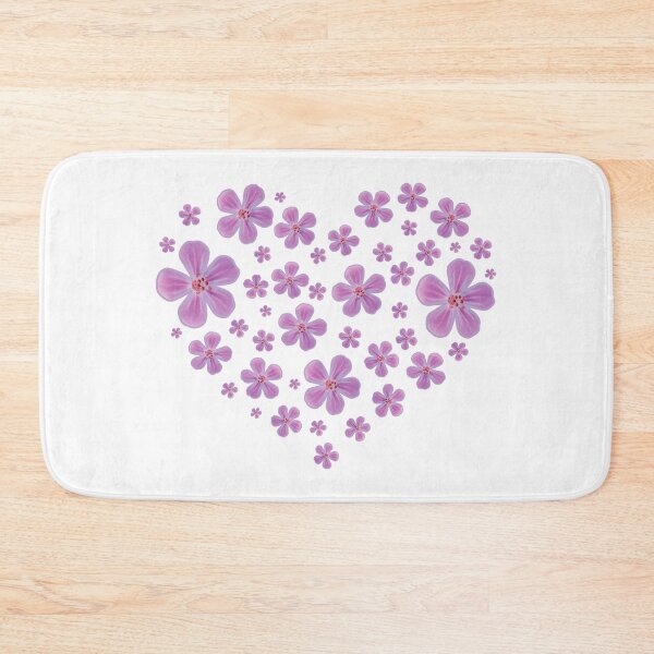 Item preview, Pink and Purple Floral Heart Design – Romantic Watercolor Flower Illustration designed and sold by PnrArtDesign.