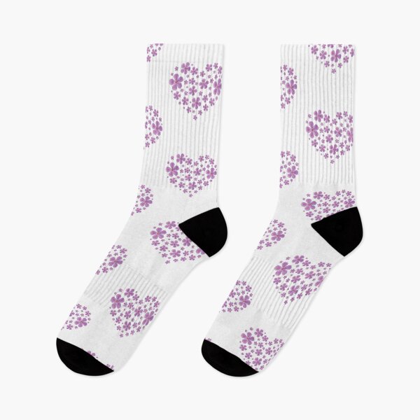 Item preview, Pink and Purple Floral Heart Design – Romantic Watercolor Flower Illustration designed and sold by PnrArtDesign.