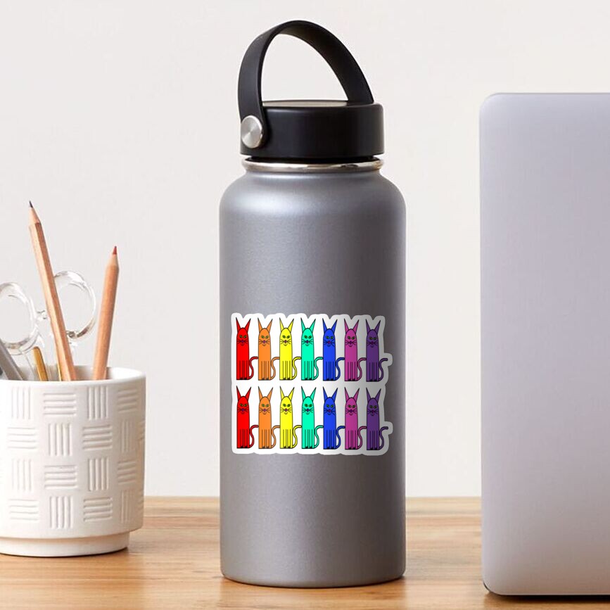 Crazy colour rainbow cats Sticker