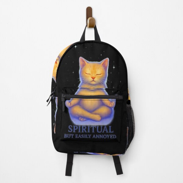 Item preview, Spiritual but Easily Annoyed Funny Meditating Cat Design designed and sold by Shoot-The-Moon.