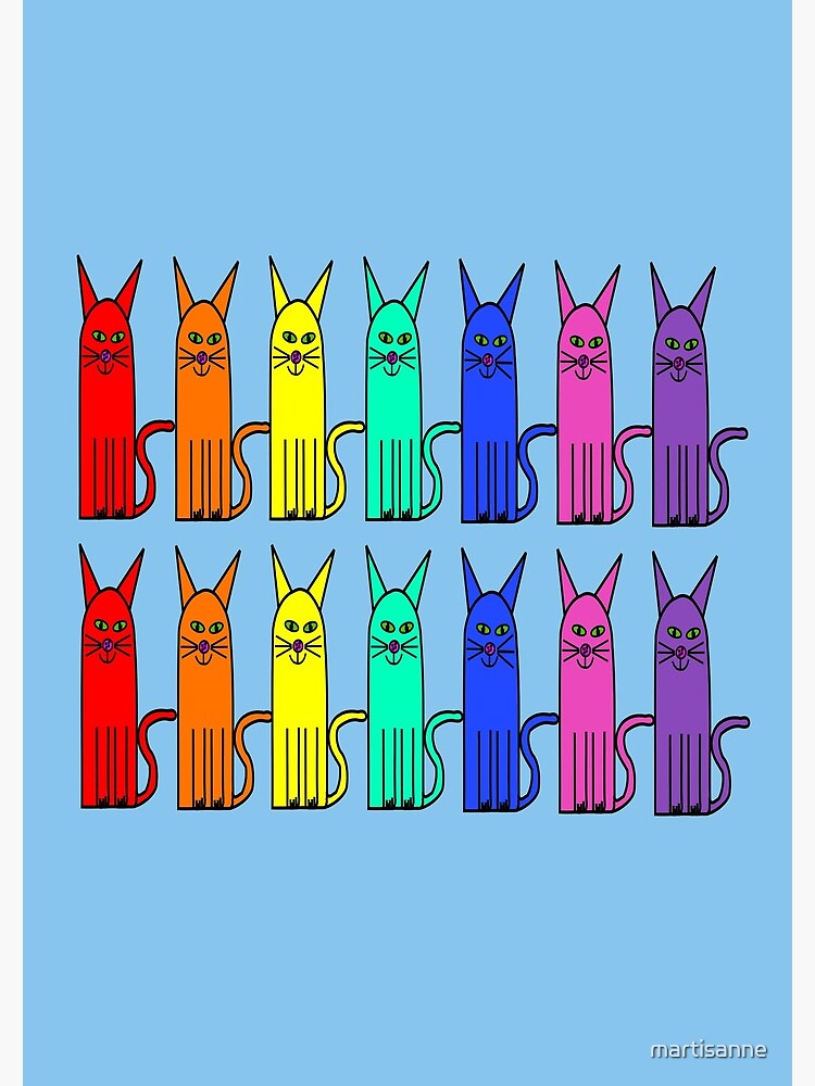 Crazy colour rainbow cats by martisanne