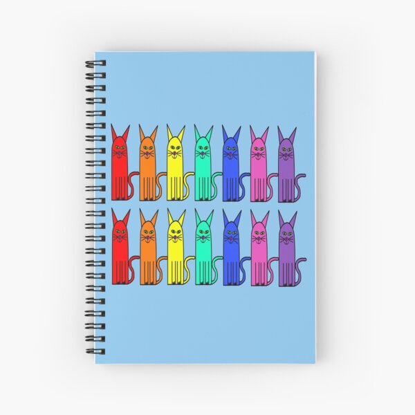 Crazy colour rainbow cats Spiral Notebook