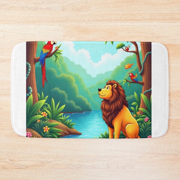 Item preview, A vibrant collection of jungle animals in their natural habitat designed and sold by 1R6V.