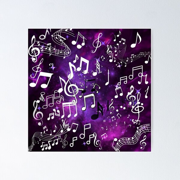 Notes Music Purple purple アート・デザイン・音楽 Posters Redbubble | Sale for アート・デザイン・音楽