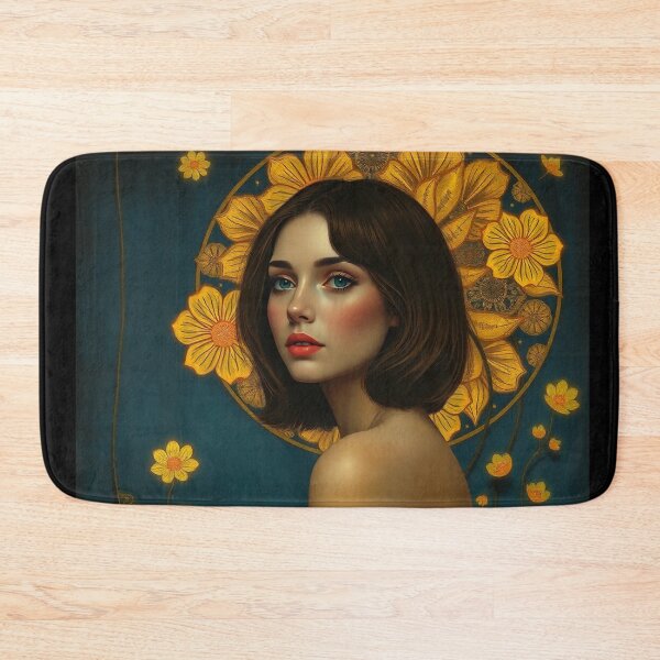 Item preview,  Portrait of a woman with flowers painting after Gustav Klimt designed and sold by Vintage Designs +.