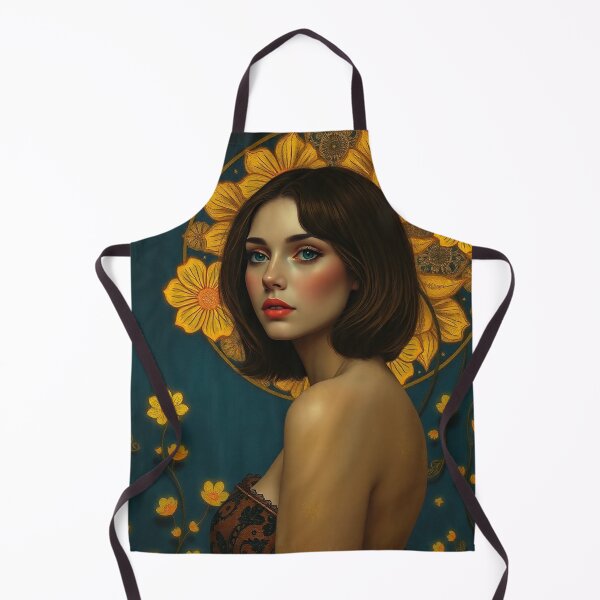 Item preview, Portrait of a woman with flowers painting after Gustav Klimt designed and sold by Vintage Designs +.