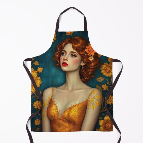 Item preview, Portrait of a woman with flowers painting after Gustav Klimt designed and sold by Vintage Designs +.