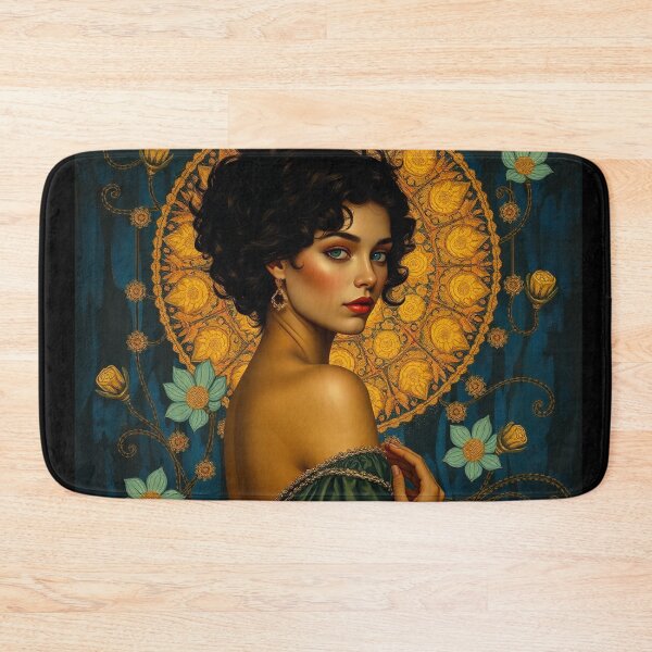 Item preview,  Portrait of a woman with flowers painting after Gustav Klimt designed and sold by Vintage Designs +.