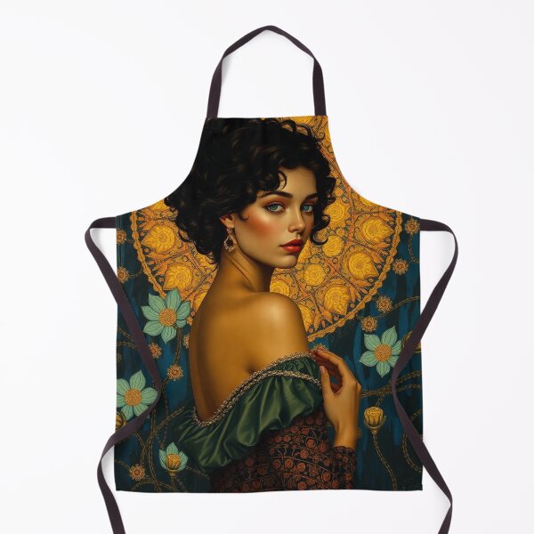 Item preview,  Portrait of a woman with flowers painting after Gustav Klimt designed and sold by Vintage Designs +.