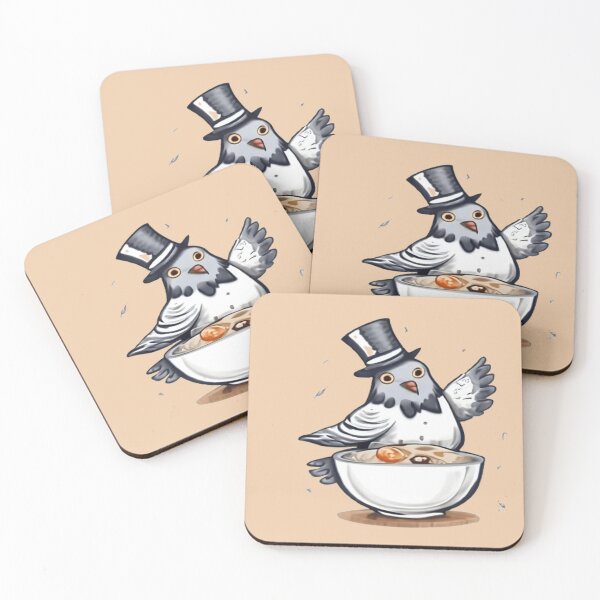 Item preview, Pigeon in a Top Hat Enjoying Soup designed and sold by Danivique.