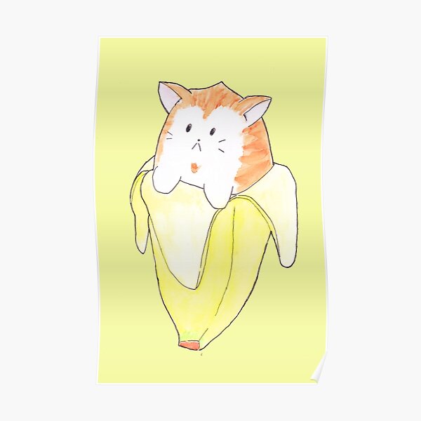 "Henry the Banana Cat" Poster by echothebrave Redbubble