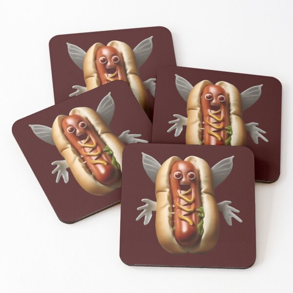 Item preview, Whimsical Hot Dog with Wings and Hands designed and sold by Danivique.