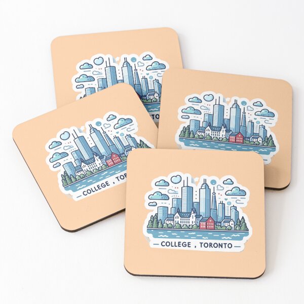 Item preview,  College Toronto Canada Minimalist Watercolor Cityscape Sticker,  designed and sold by PaintMeWorld.