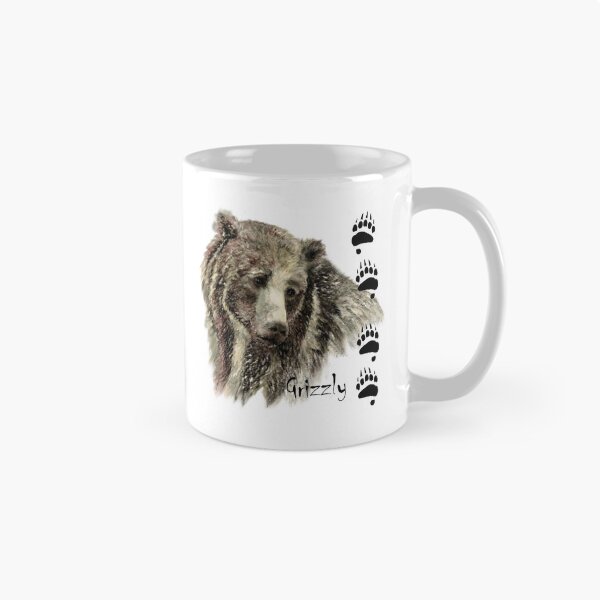 Item preview, Watercolor Grizzly Bear Tracks Animal art designed and sold by countrymouse.