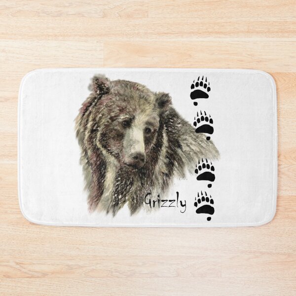 Item preview, Watercolor Grizzly Bear Tracks Animal art designed and sold by countrymouse.