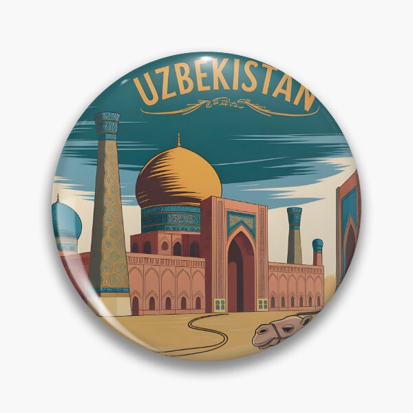 Item preview, Uzbekistan Travel Poster: Registan in Ornate Vintage Glory designed and sold by LSVart.