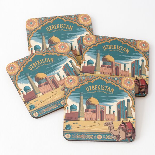 Item preview, Uzbekistan Travel Poster: Registan in Ornate Vintage Glory designed and sold by LSVart.