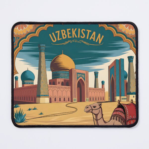 Item preview, Uzbekistan Travel Poster: Registan in Ornate Vintage Glory designed and sold by LSVart.