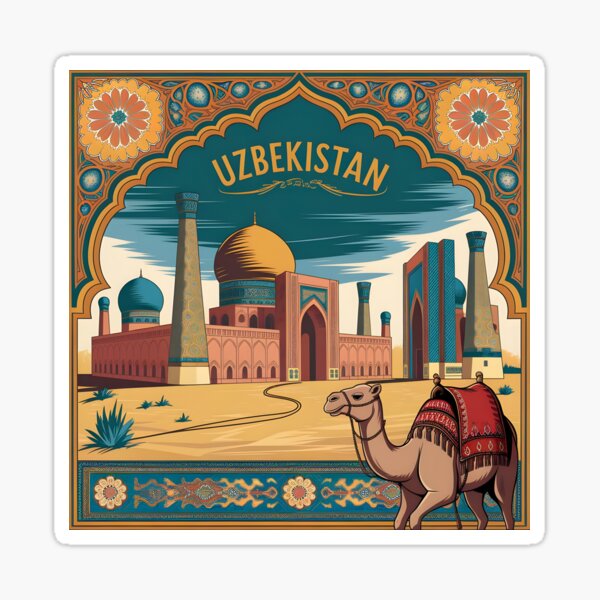 Item preview, Uzbekistan Travel Poster: Registan in Ornate Vintage Glory designed and sold by LSV-Art.
