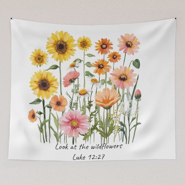 Item preview, Wildflowers & Scripture – Bible Verse Floral Watercolor Art designed and sold by NoviaRobert.