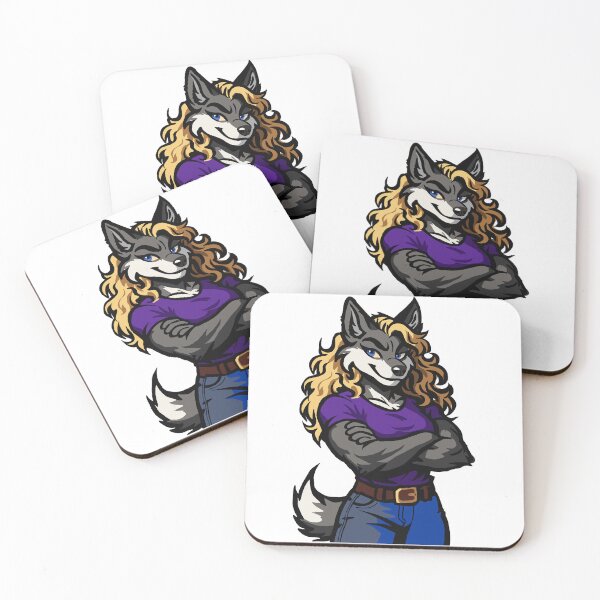 Item preview, Wolf Woman in Purple top & Jeans, Fitness Buff designed and sold by KlakkDrawsStuff.