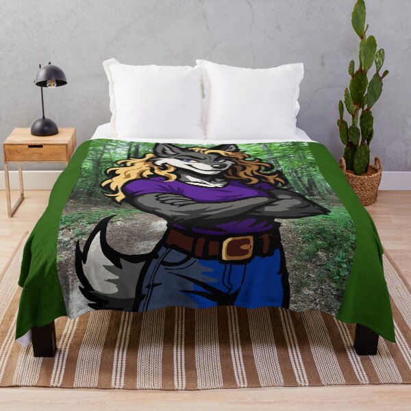 Item preview, Wolf Woman in Purple top & Jeans, Fitness Buff designed and sold by KlakkDrawsStuff.