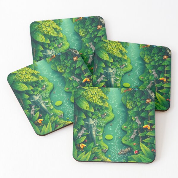 Item preview, Top-down view of a vibrant jungle teeming with life designed and sold by 1R6V.