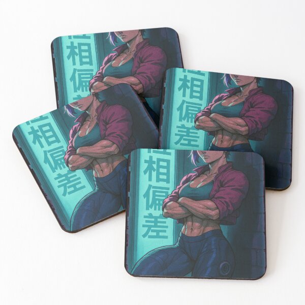 Item preview,  Cyberpunk Muscle Girl – Neon Street Sentinel designed and sold by Hirvipelto.