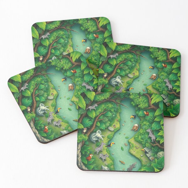 Item preview, Top-down view of a vibrant jungle teeming with life designed and sold by 1R6V.