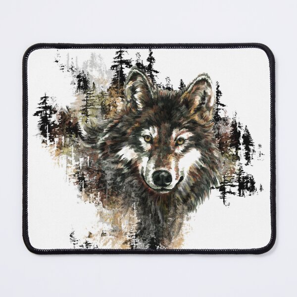Artikelvorschau, Aquarell Wolf auf Bergwildnis Kunst entworfen und verkauft von countrymouse.
