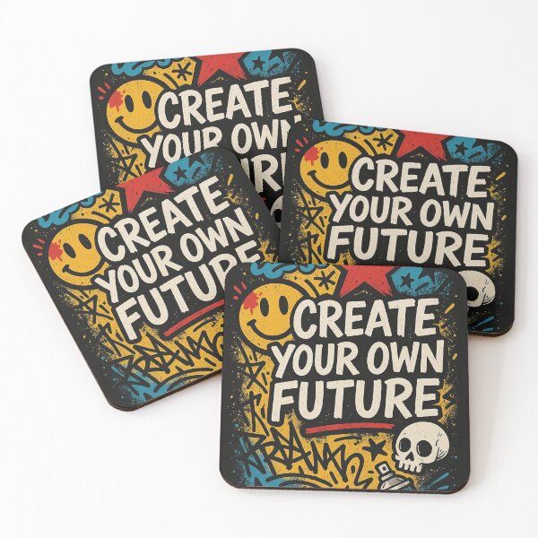 Item preview, Create your own future art piece featuring vibrant colors and graffiti style with motivational elements in a modern urban setting designed and sold by DapoSimpleArt.