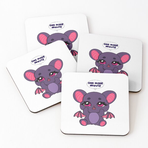 Item preview, Kawaii Bat Saying “One More Minute” – Cute Sleepy Animal Art for Kids and Teens designed and sold by Luca-Art-Shop.